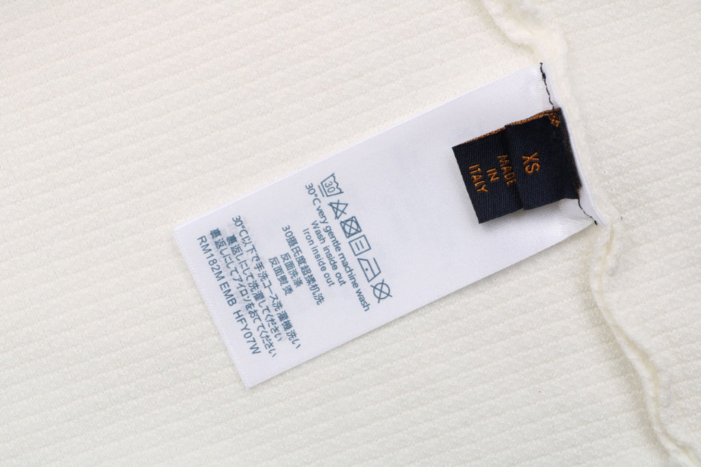 Louis Vuitton Contrast Placket Pocket Logo Short Sleeve Shirt — Cream