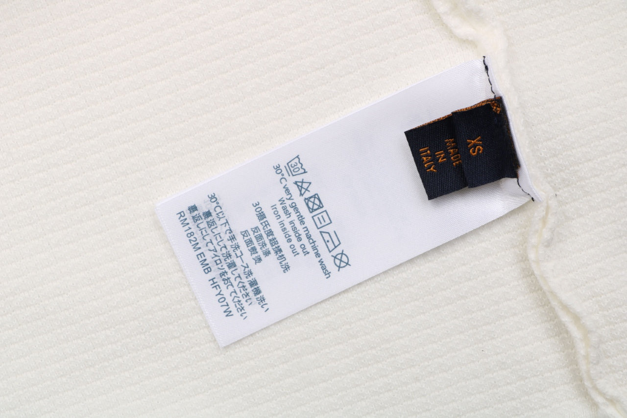 Louis Vuitton Contrast Placket Pocket Logo Short Sleeve Shirt — Cream