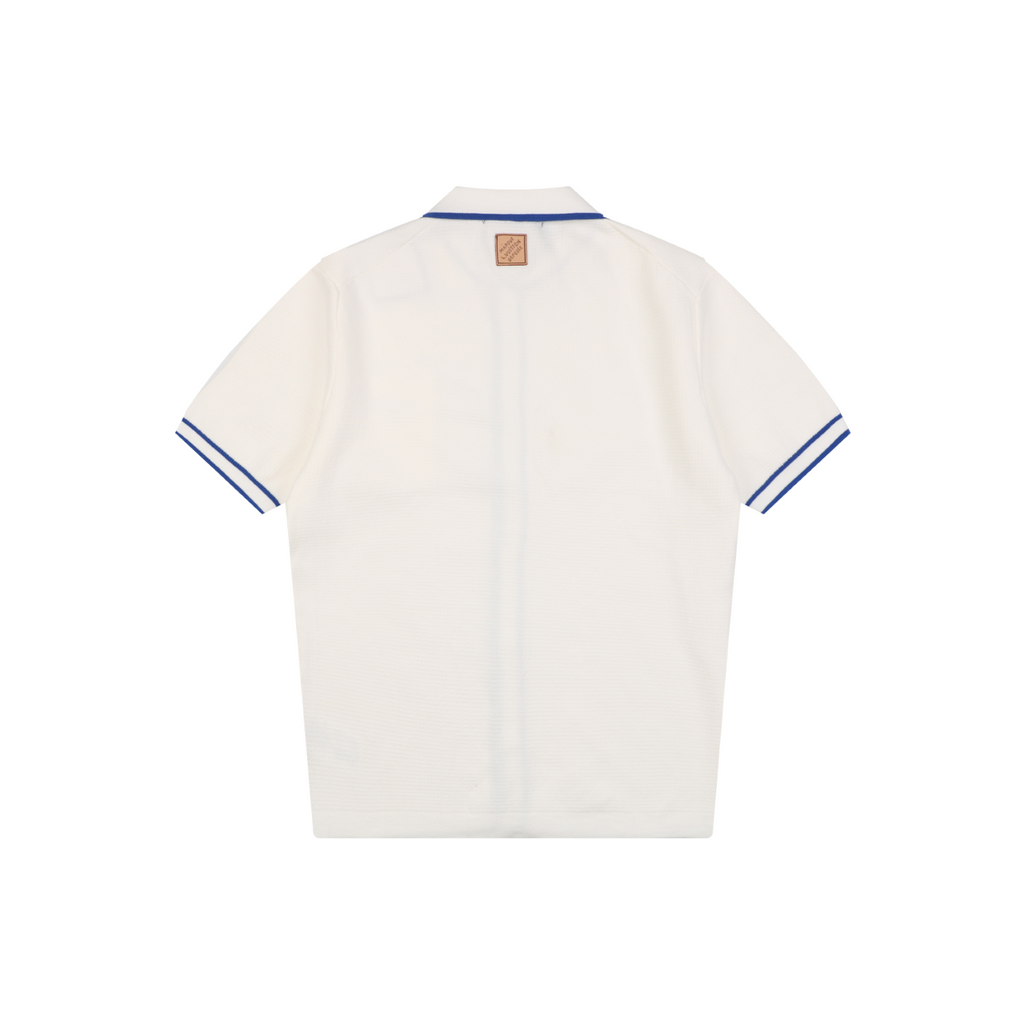 Louis Vuitton Contrast Placket Pocket Logo Short Sleeve Shirt — Cream