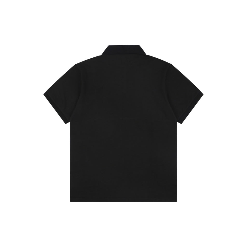 Prada Gold Triangle Logo Piqué Polo Short Sleeve – Black