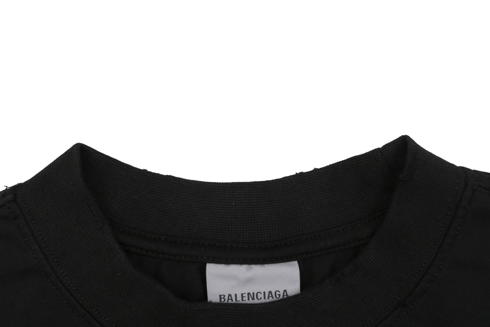 Balenciaga Tape Blur Graffiti Logo Print Short Sleeve Tee – Black