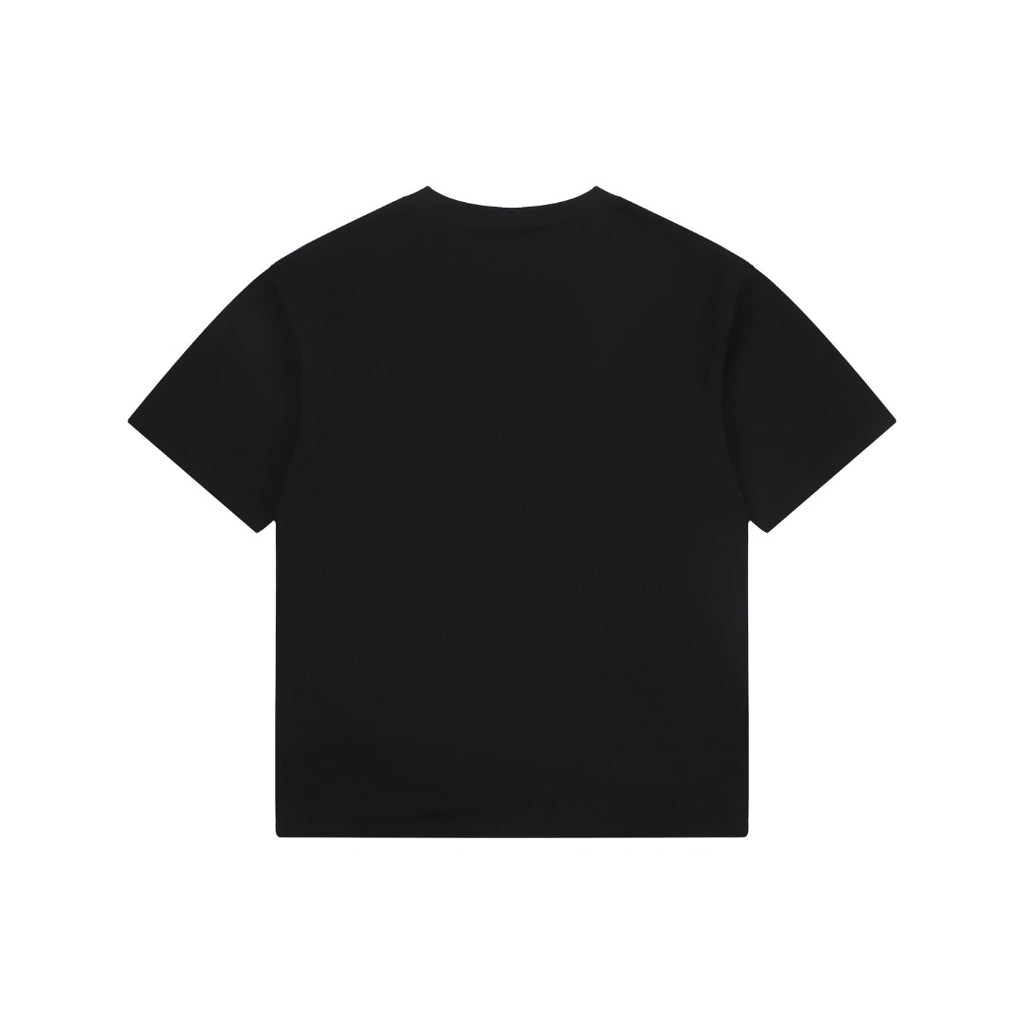 Balenciaga Tape Blur Graffiti Logo Print Short Sleeve Tee – Black