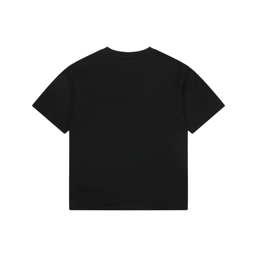 Balenciaga Tape Blur Graffiti Logo Print Short Sleeve Tee – Black