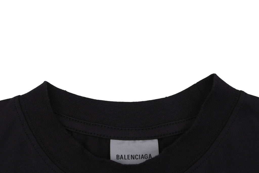Balenciaga Avenue George V Paris Street Scene Photo Print Short Sleeve Tee – Black