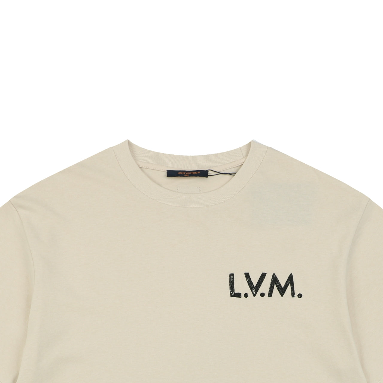 Louis Vuitton L.V.M. Leather Patch Label Short Sleeve Tee – Cream