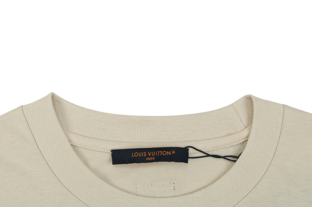 Louis Vuitton L.V.M. Leather Patch Label Short Sleeve Tee – Cream