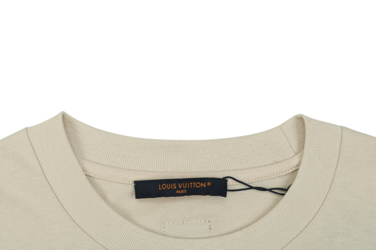 Louis Vuitton L.V.M. Leather Patch Label Short Sleeve Tee – Cream