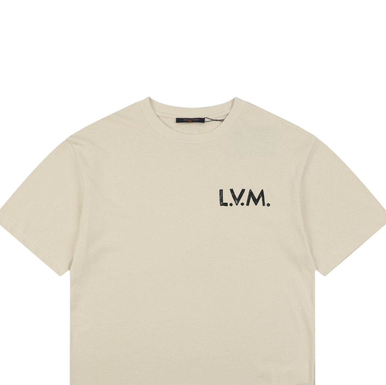 Louis Vuitton L.V.M. Leather Patch Label Short Sleeve Tee – Cream