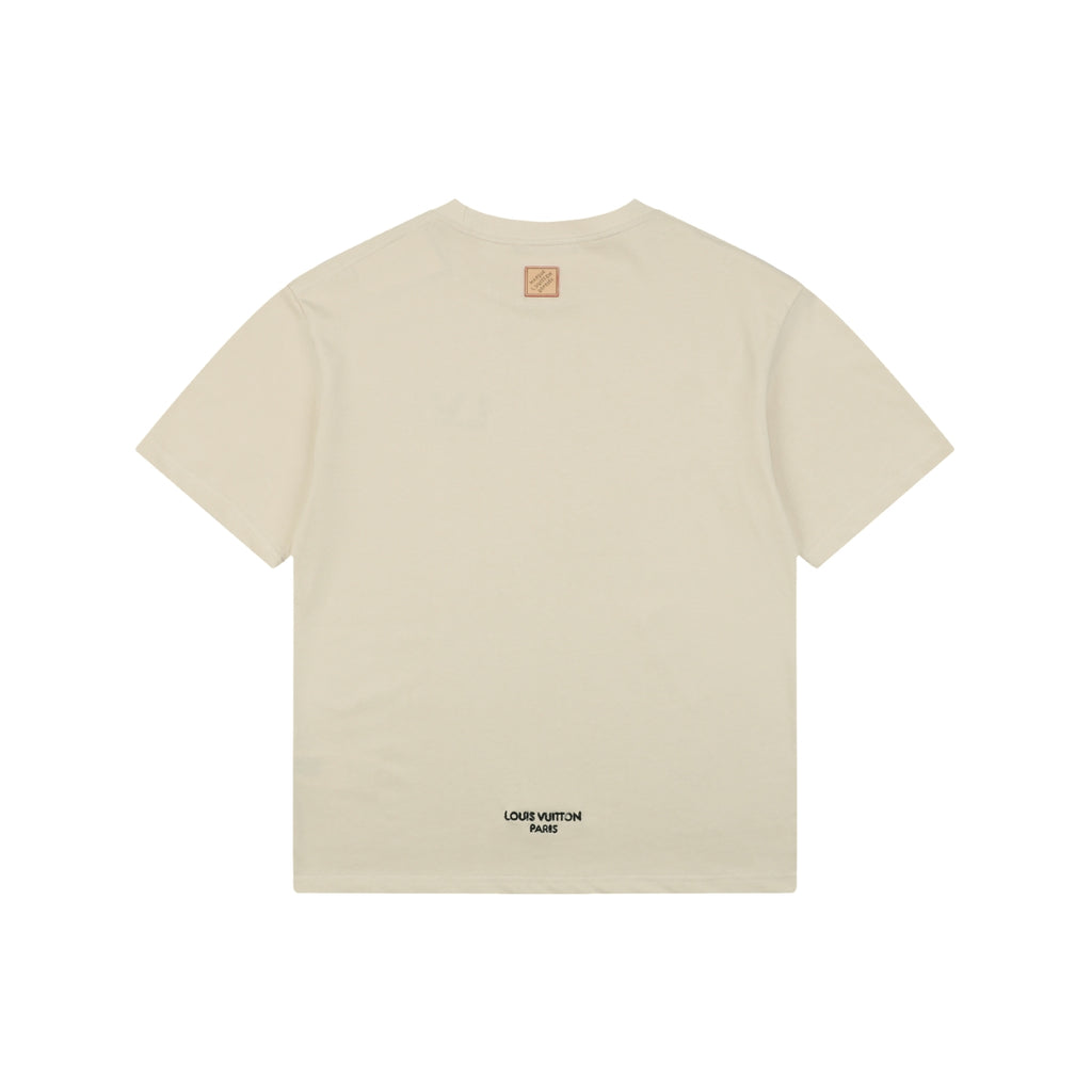 Louis Vuitton L.V.M. Leather Patch Label Short Sleeve Tee – Cream