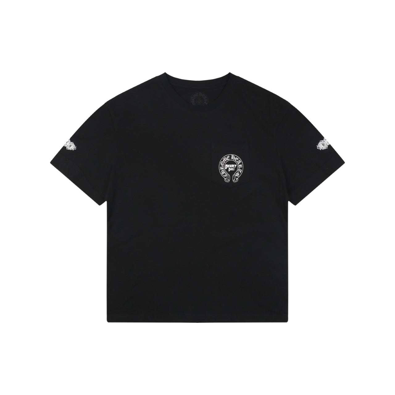Chrome Hearts x Doll Collaboration Horseshoe Circle Graphic Print Short Sleeve Tee – Black