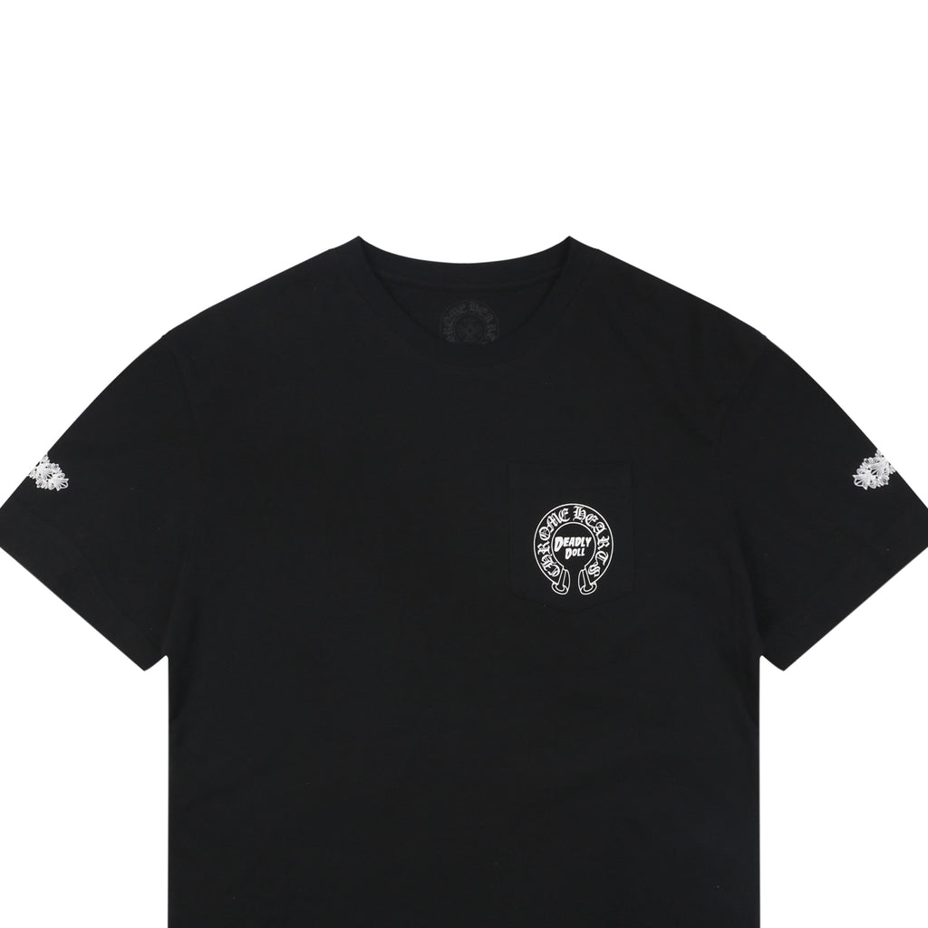 Chrome Hearts x Doll Collaboration Horseshoe Circle Graphic Print Short Sleeve Tee – Black