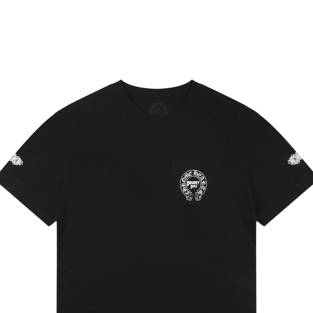 Chrome Hearts x Doll Collaboration Horseshoe Circle Graphic Print Short Sleeve Tee – Black
