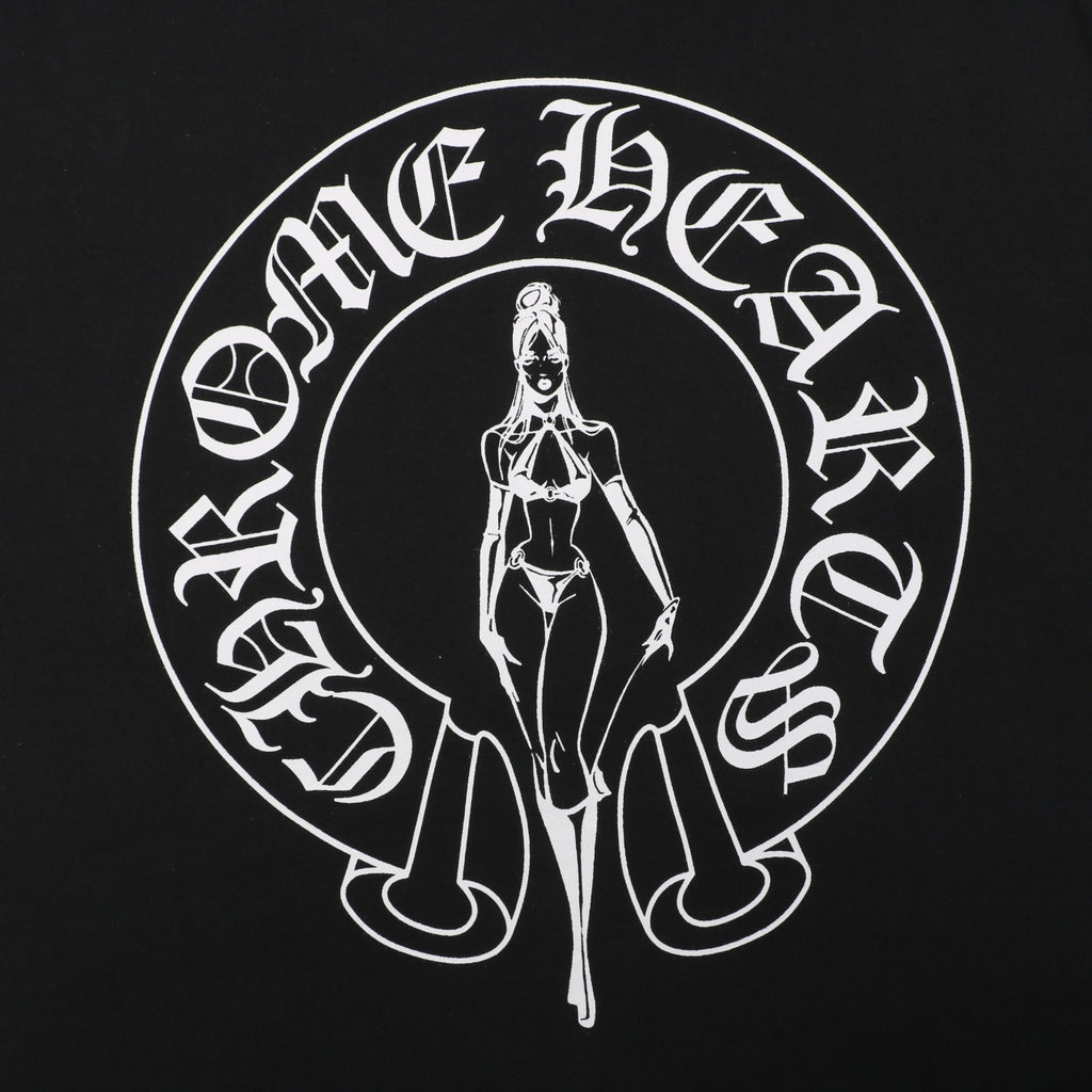 Chrome Hearts x Doll Collaboration Horseshoe Circle Graphic Print Short Sleeve Tee – Black