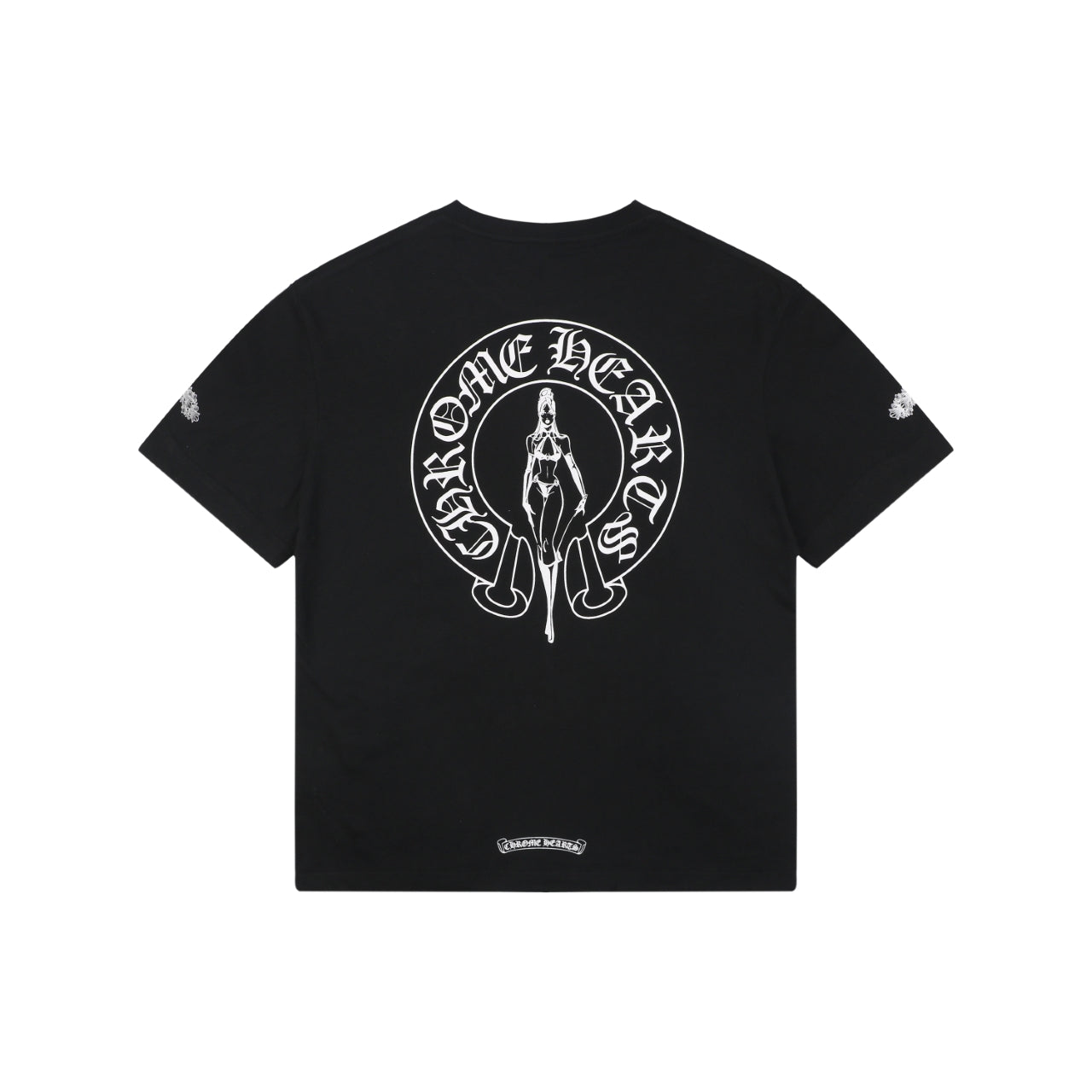 Chrome Hearts x Doll Collaboration Horseshoe Circle Graphic Print Short Sleeve Tee – Black