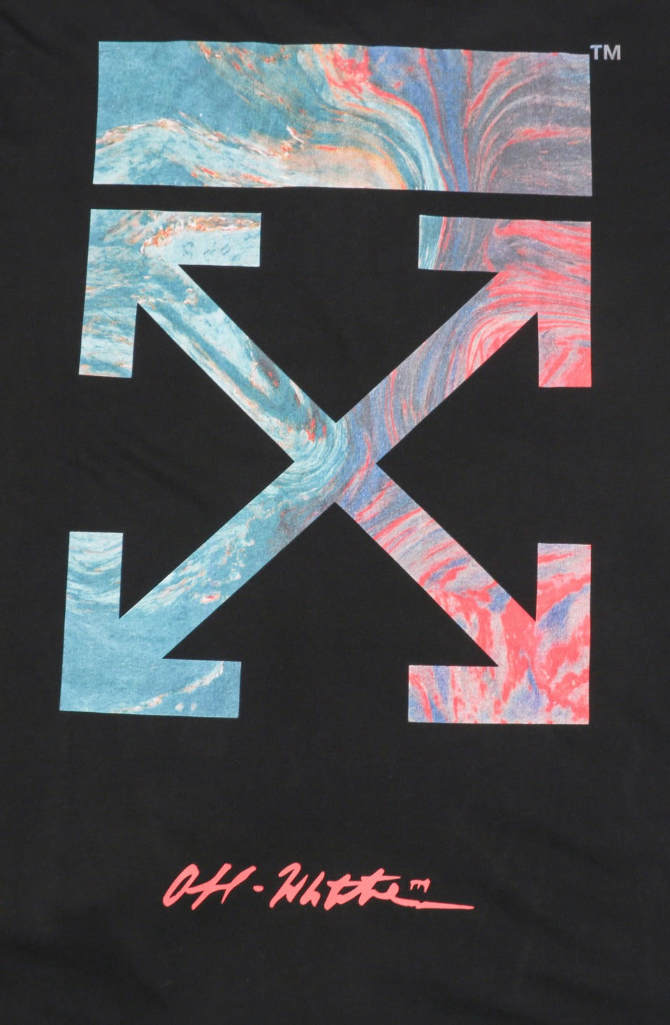 Off-White Co. Virgil Abloh 19SS Multicolor Dye Arrow Graphic Print Short Sleeve Tee – Black