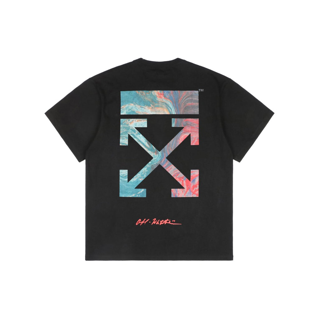 Off-White Co. Virgil Abloh 19SS Multicolor Dye Arrow Graphic Print Short Sleeve Tee – Black