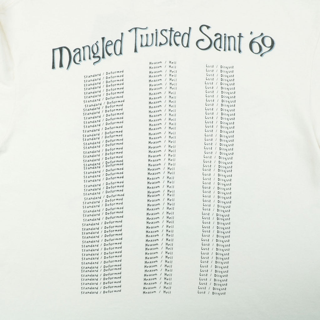 Saint Michael Mangled Twisted Saint Grotesque Reality Madonna Graphic Print Short Sleeve Tee – Cream