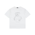 We11done Letter Outline Bear Holographic Print Short Sleeve Tee – White