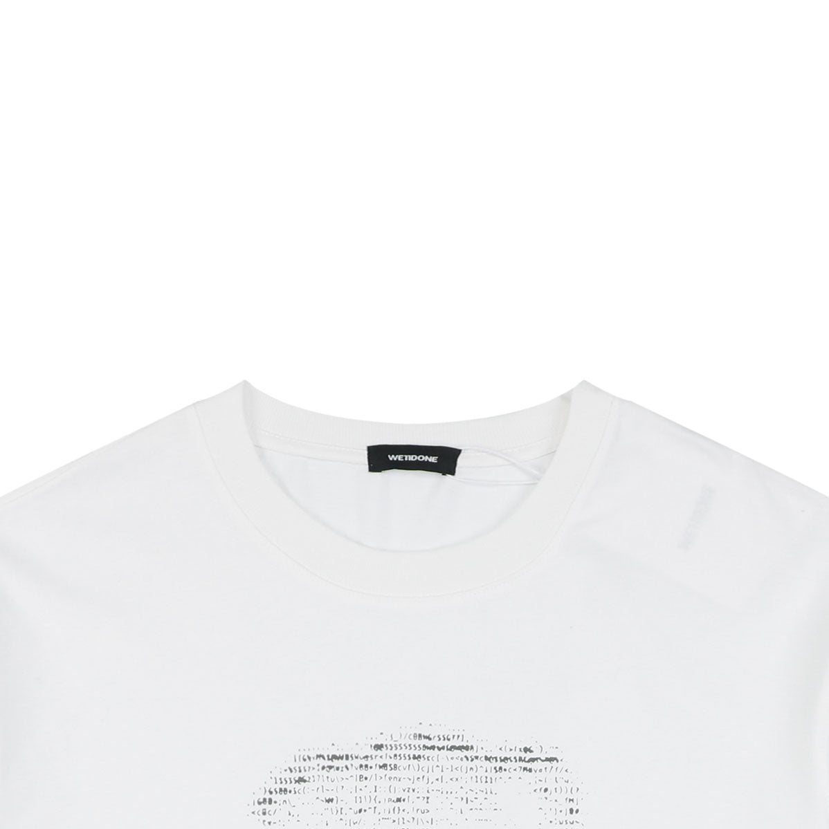 We11done Letter Outline Bear Holographic Print Short Sleeve Tee – White