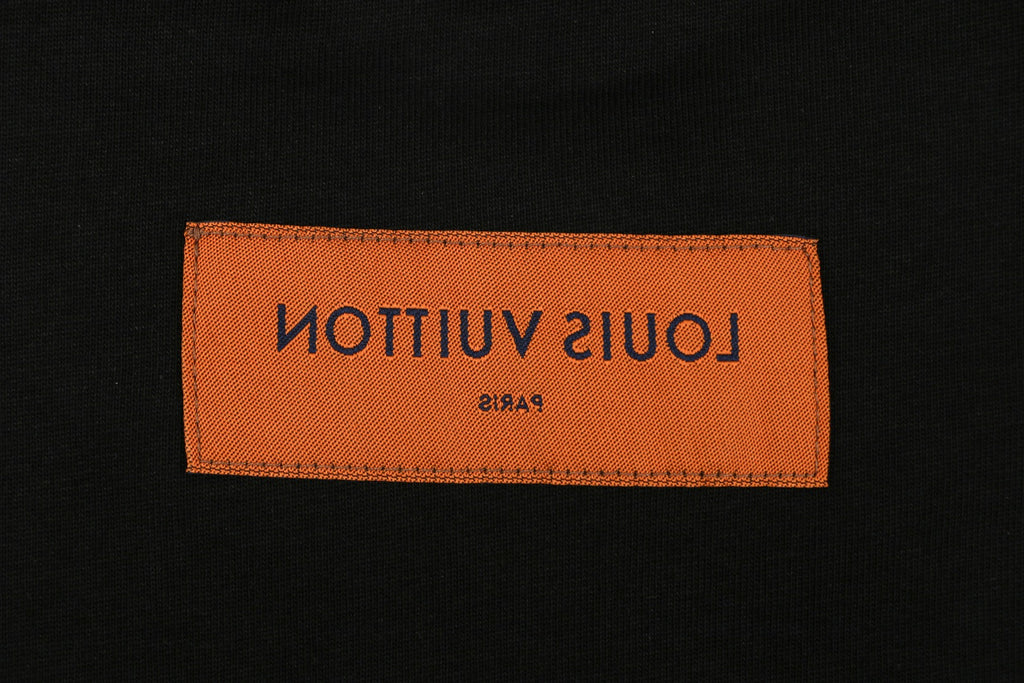 Louis Vuitton LV Hand-Painted Graffiti Pumpkin Graphic Short Sleeve Tee – Black