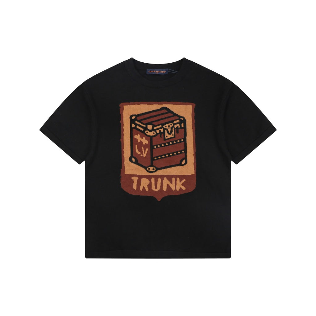 Louis Vuitton LV Trunk Jacquard Shield Graphic Short Sleeve Tee – Black