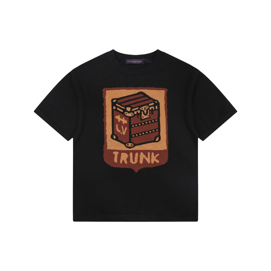 Louis Vuitton LV Trunk Jacquard Shield Graphic Short Sleeve Tee – Black