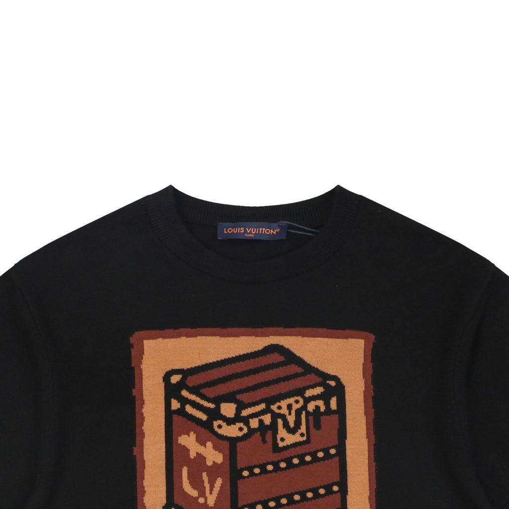 Louis Vuitton LV Trunk Jacquard Shield Graphic Short Sleeve Tee – Black