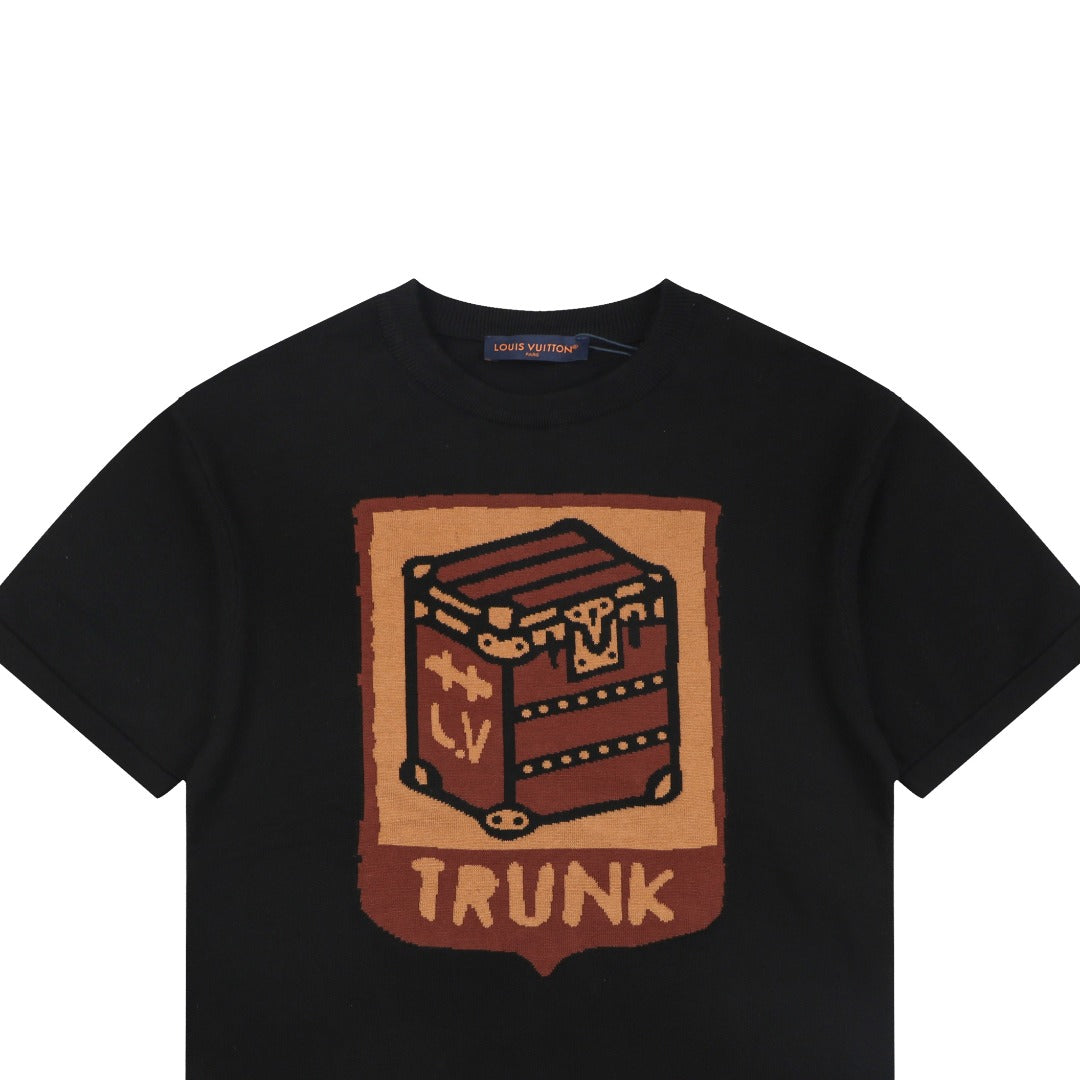 Louis Vuitton LV Trunk Jacquard Shield Graphic Short Sleeve Tee – Black