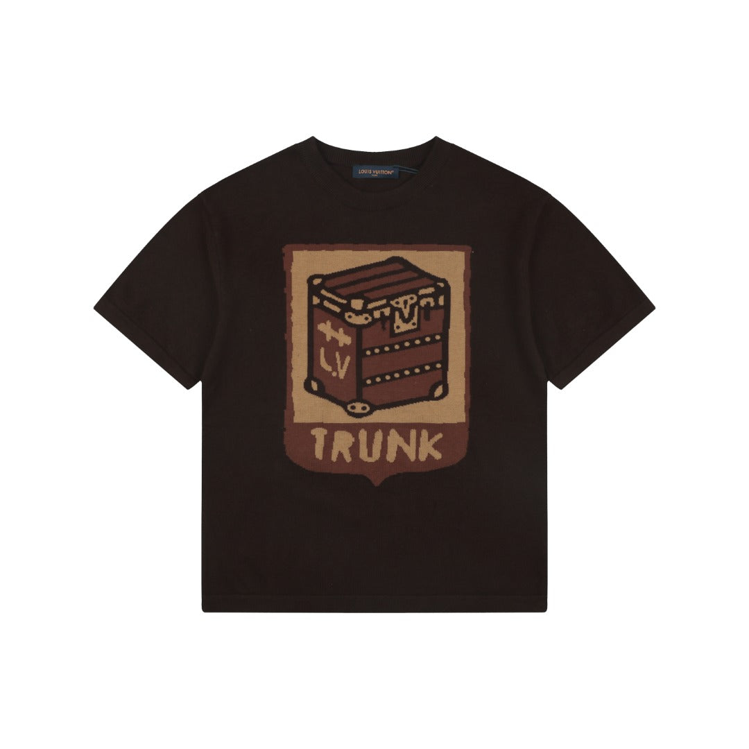 Louis Vuitton LV Trunk Jacquard Shield Graphic Short Sleeve Tee – Brown