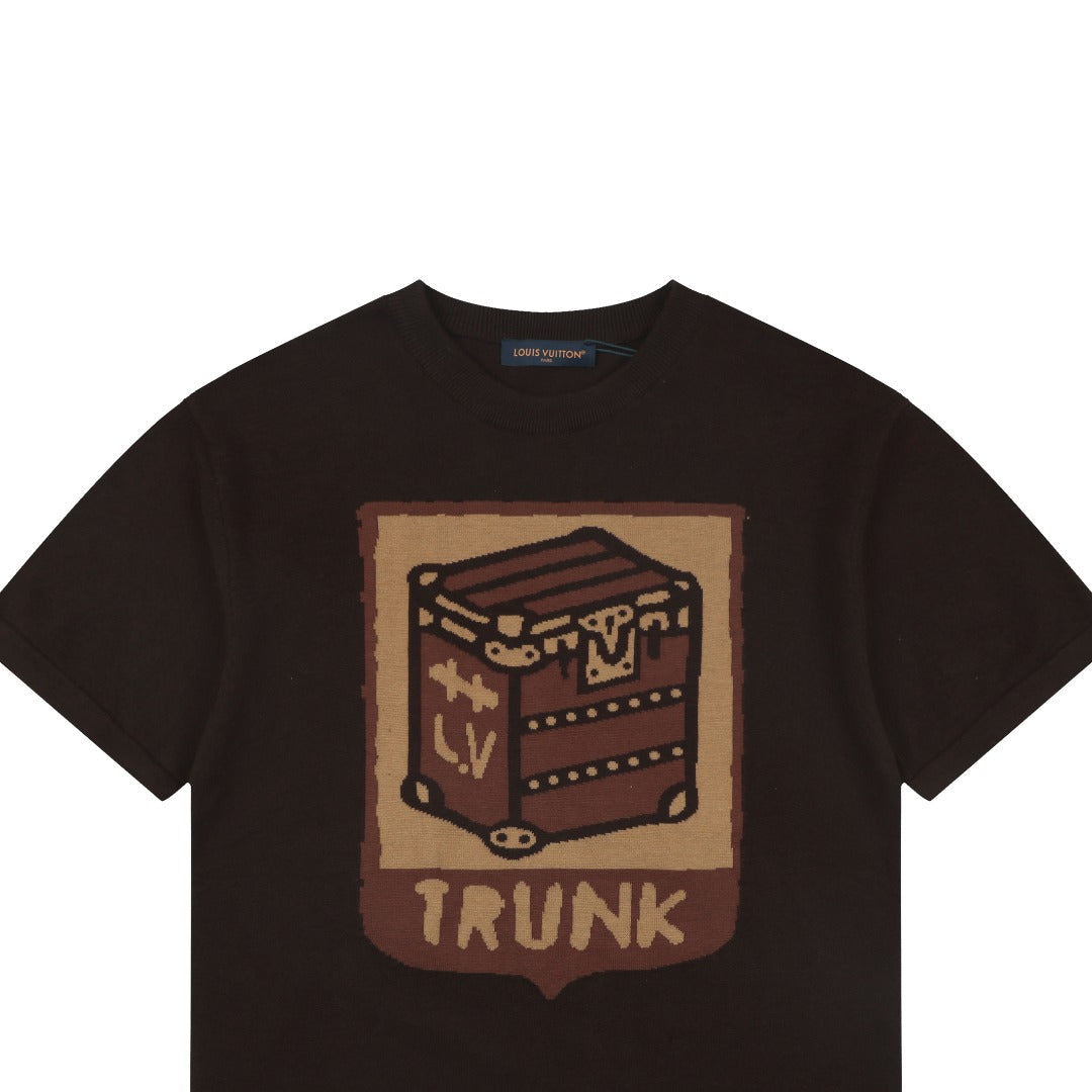Louis Vuitton LV Trunk Jacquard Shield Graphic Short Sleeve Tee – Brown