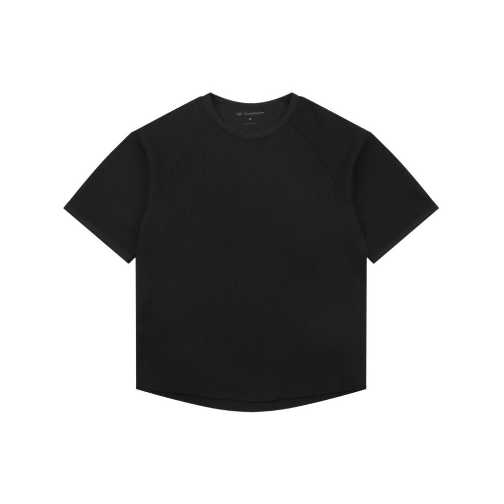 Goldwin Tonal Waffle Texture Short Sleeve Tee — Black