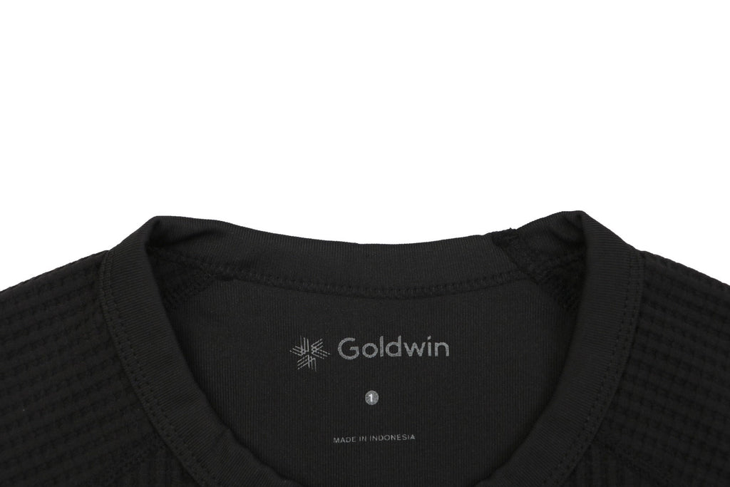 Goldwin Tonal Waffle Texture Short Sleeve Tee — Black