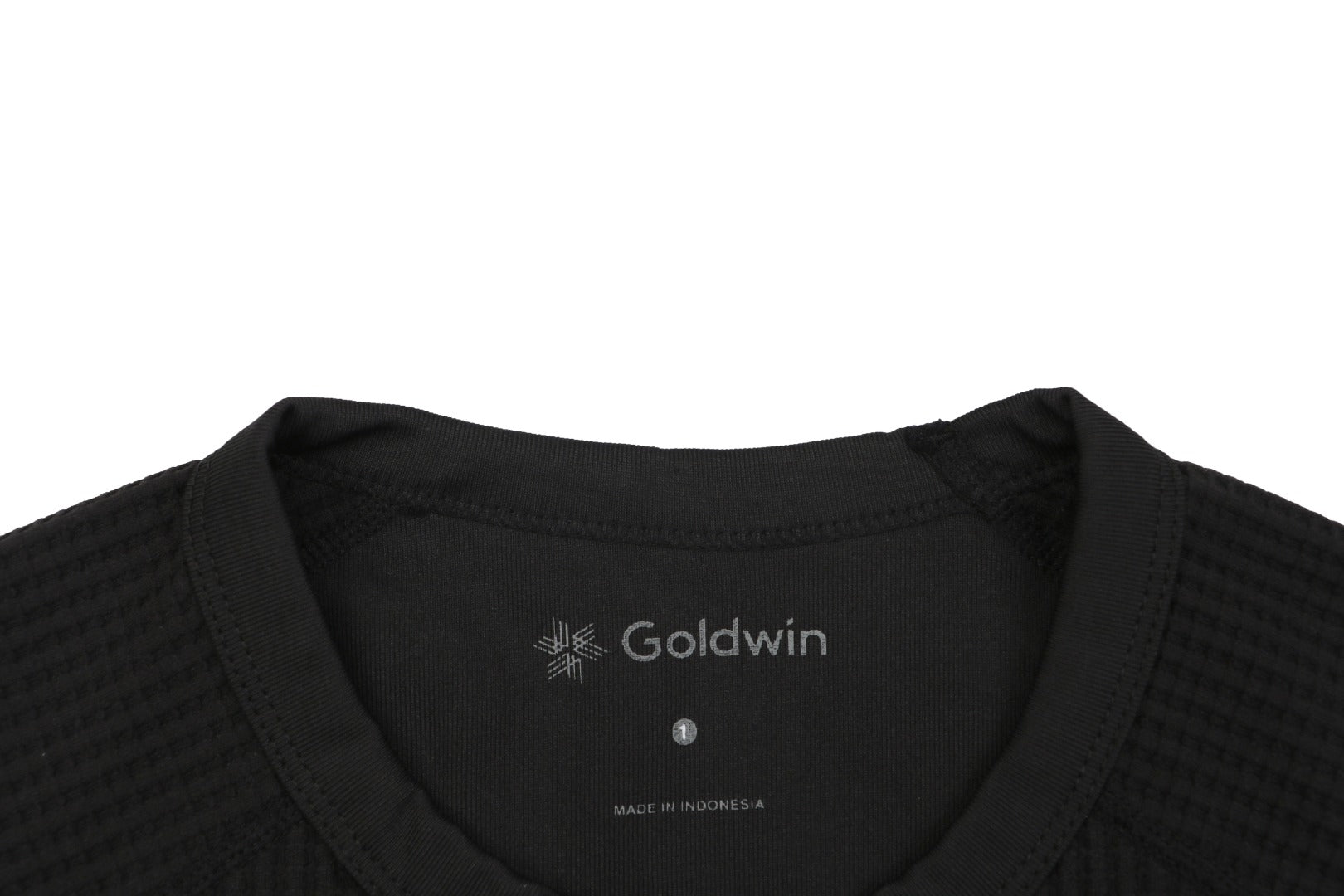Goldwin Tonal Waffle Texture Short Sleeve Tee — Black