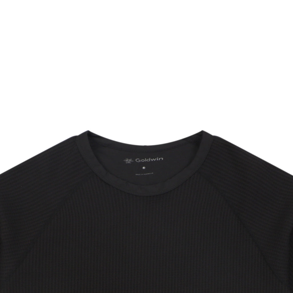 Goldwin Tonal Waffle Texture Short Sleeve Tee — Black