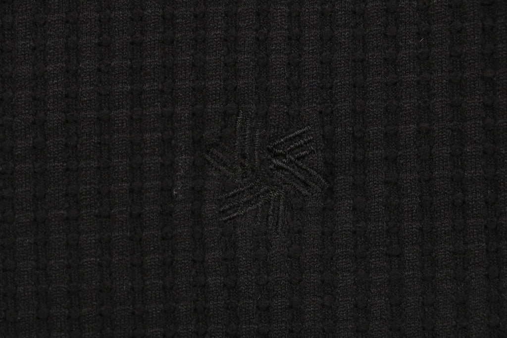 Goldwin Tonal Waffle Texture Short Sleeve Tee — Black