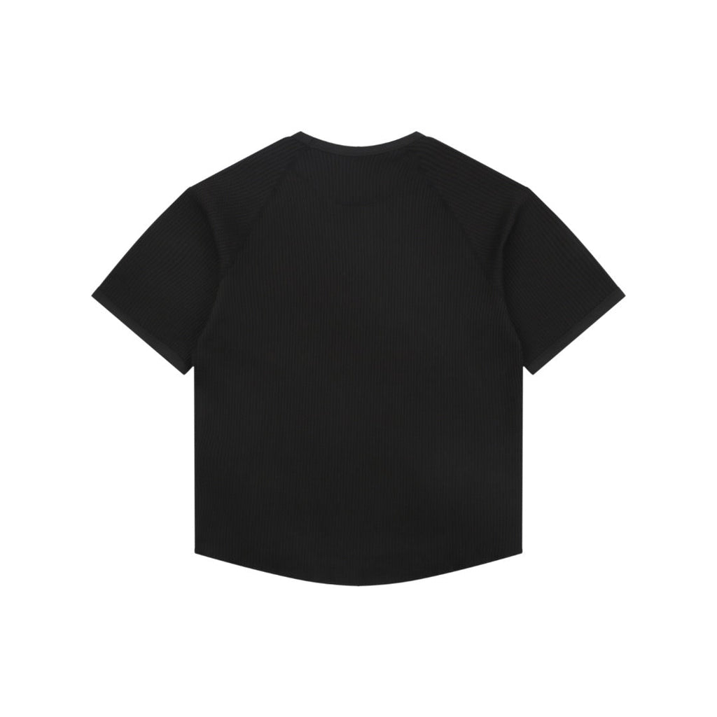 Goldwin Tonal Waffle Texture Short Sleeve Tee — Black