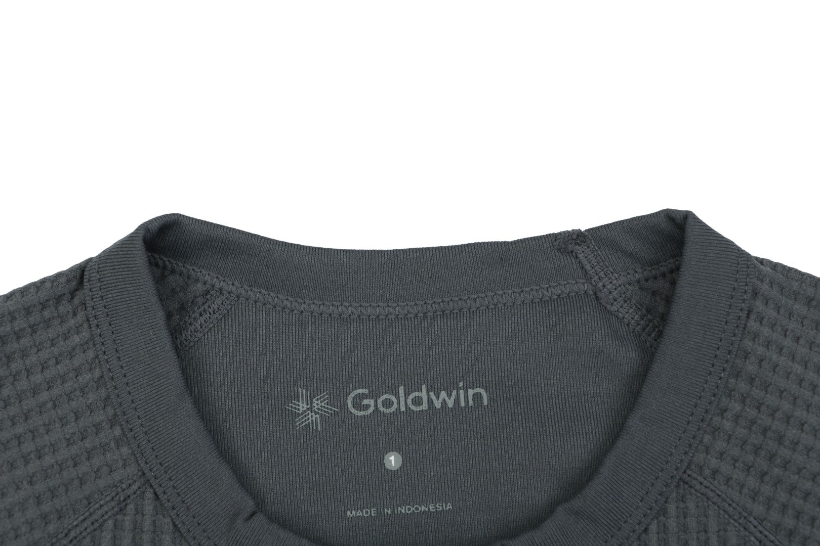 Goldwin Tonal Vertical Rib Texture Short Sleeve Tee — Charcoal