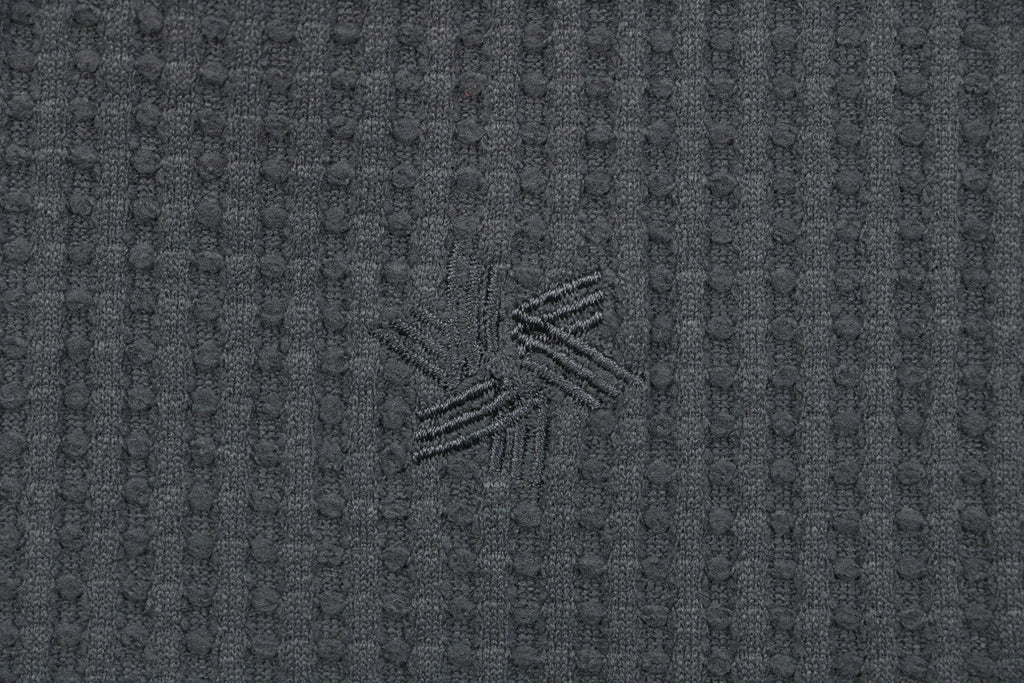 Goldwin Tonal Vertical Rib Texture Short Sleeve Tee — Charcoal