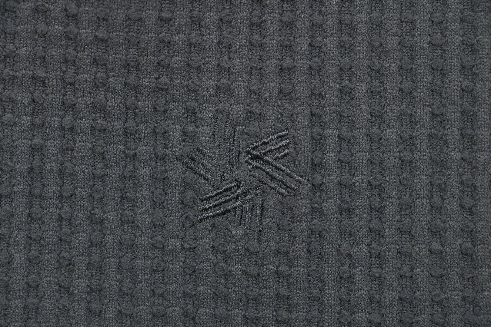 Goldwin Tonal Vertical Rib Texture Short Sleeve Tee — Charcoal