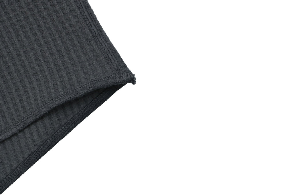 Goldwin Tonal Vertical Rib Texture Short Sleeve Tee — Charcoal