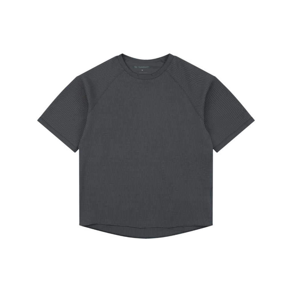 Goldwin Tonal Vertical Rib Texture Short Sleeve Tee — Charcoal