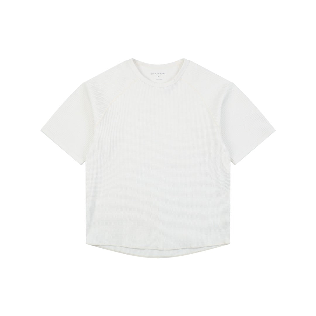 Goldwin Tonal Waffle Texture Short Sleeve Tee — White