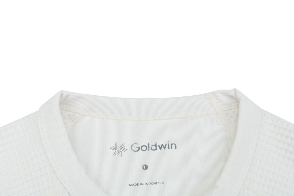 Goldwin Tonal Waffle Texture Short Sleeve Tee — White