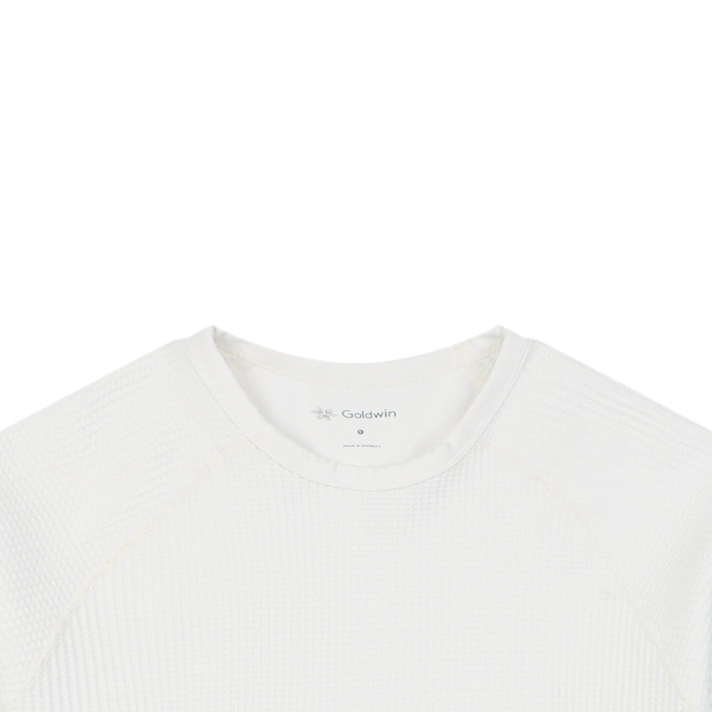 Goldwin Tonal Waffle Texture Short Sleeve Tee — White