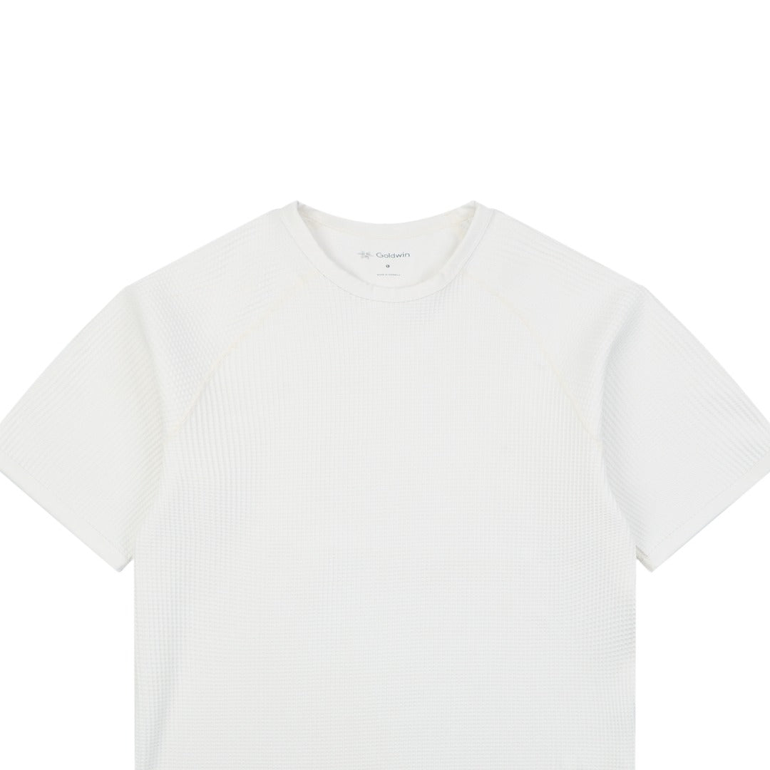 Goldwin Tonal Waffle Texture Short Sleeve Tee — White