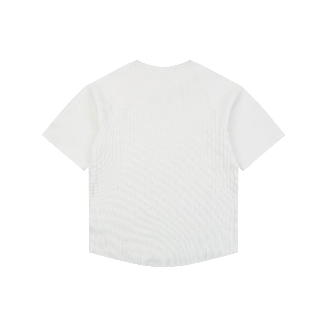 Goldwin Tonal Waffle Texture Short Sleeve Tee — White