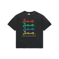 Saint Michael Multicolor Signature Saint. Mutilated Script Print Short Sleeve Tee – Black