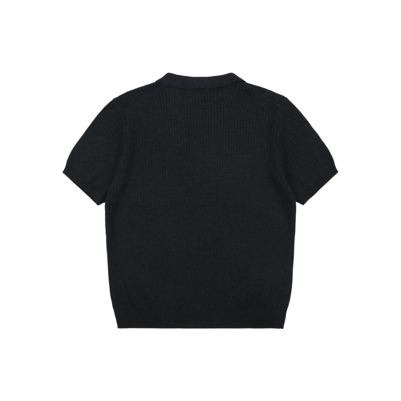 Ralph Lauren Pony Logo Waffle-Knit Short Sleeve Polo – Black