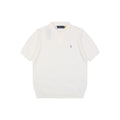 Ralph Lauren Pony Logo Waffle-Knit Short Sleeve Polo – White