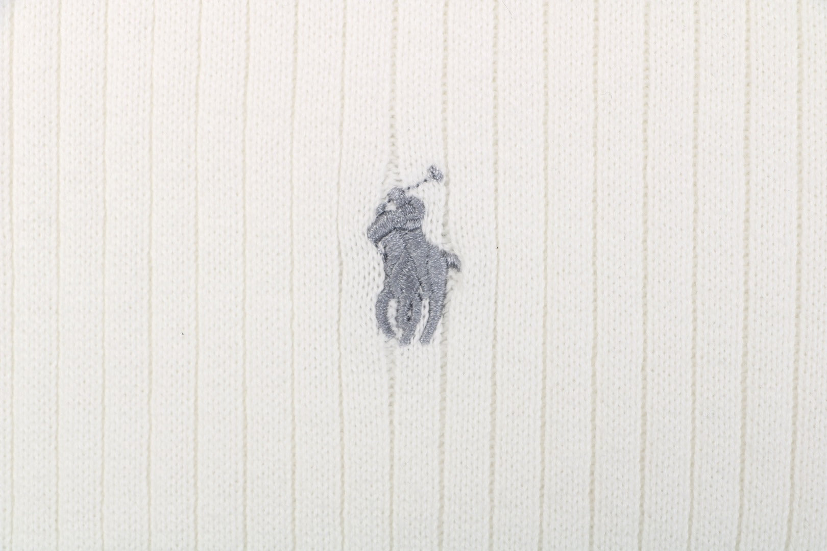 Ralph Lauren Pony Logo Waffle-Knit Short Sleeve Polo – White